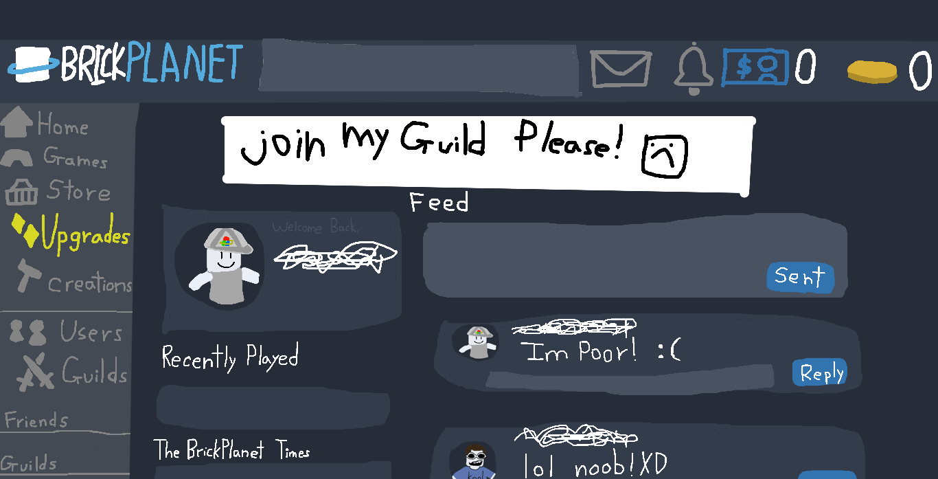 Brickplanet in a nutshell (the guild) logo